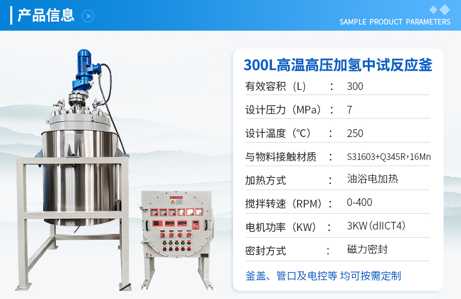 浙江300L高溫高壓加氫反應(yīng)釜